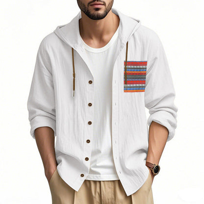 Herren Kapuzenshirt Modern mit Knopfleiste und Stylishem Design