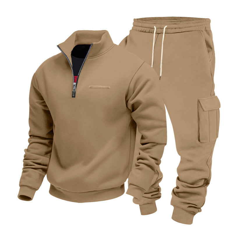 Herren Sportanzug Set Hochkragen Taschen Freizeit - BerlinGlamour