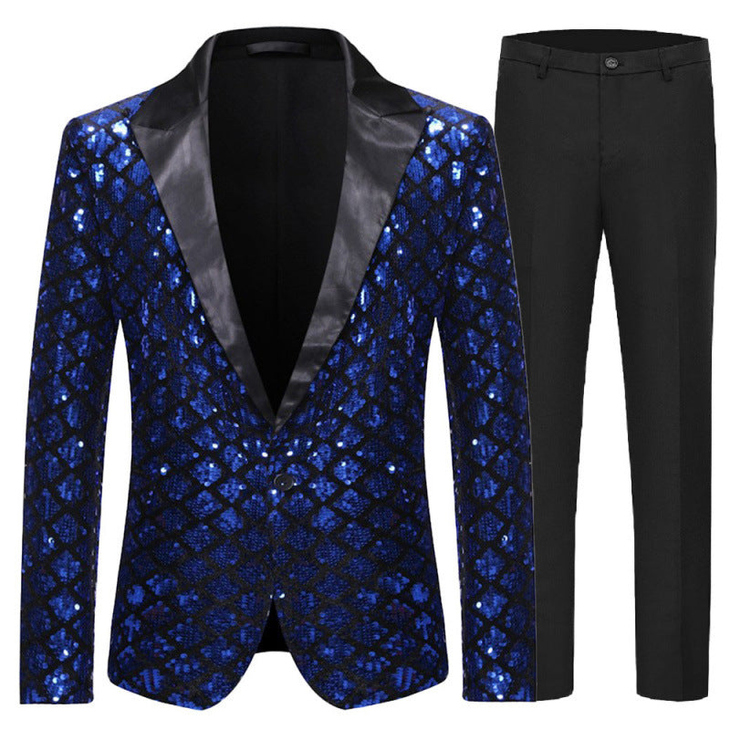 Eleganter Pailletten Anzug für Herren Glitzernd Schwarz