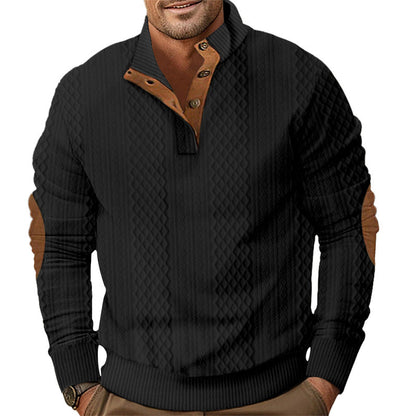 Strickpullover Herren Modern mit Knopfdesign und Struktur