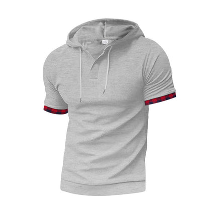 Herren Kapuzenshirt Modern mit Kontrastärmeln