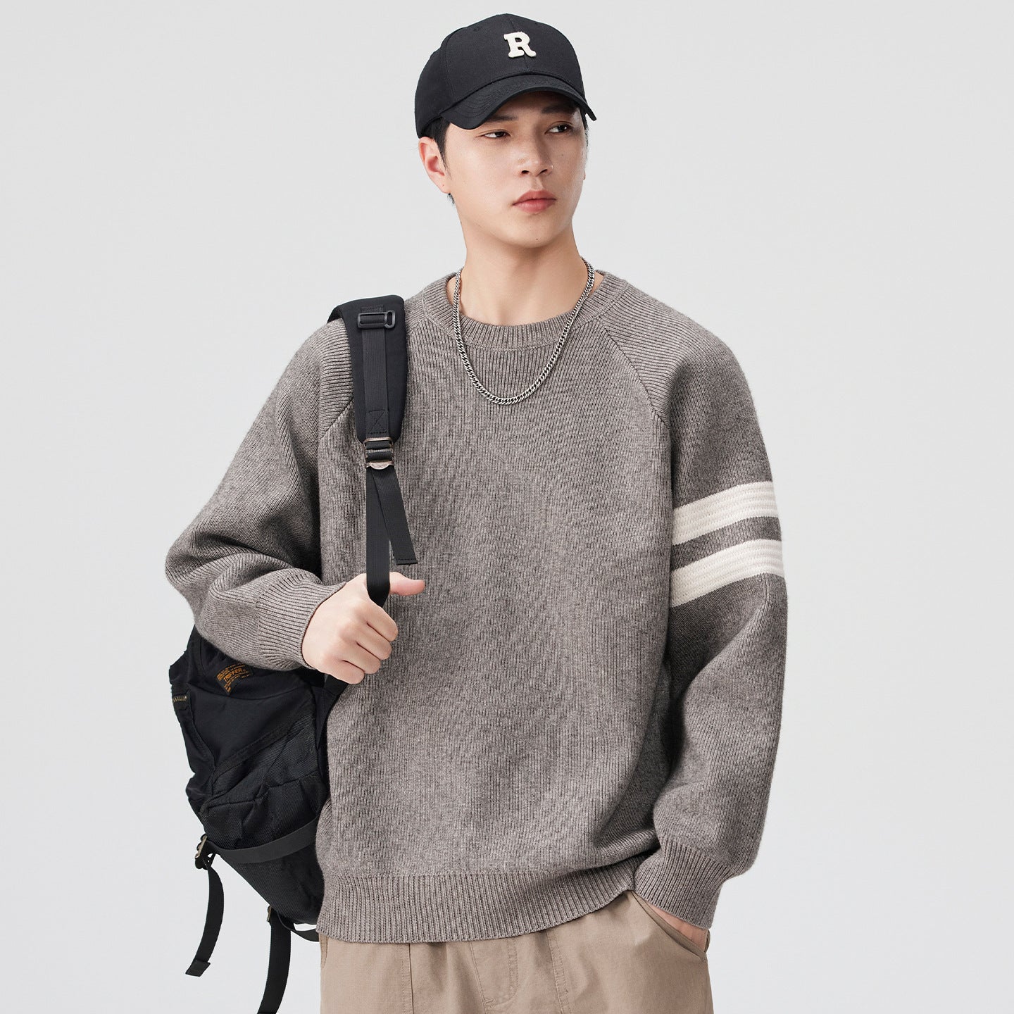 Herren Sweatshirt Lässig Sportlich Streifen