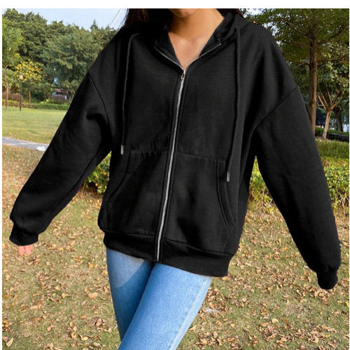 Bequeme Damen Kapuzenjacke Lässig Mit Taschen