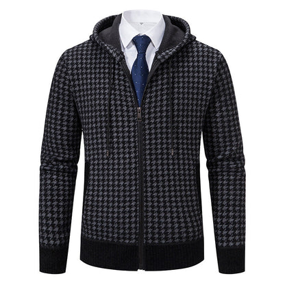 Herren Strickpullover Kapuzenpulli Karomuster Modern