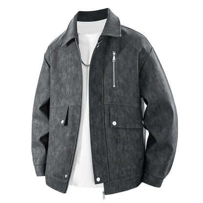 Herren Jacke Funktionell mit Reißverschlusstaschen Modern