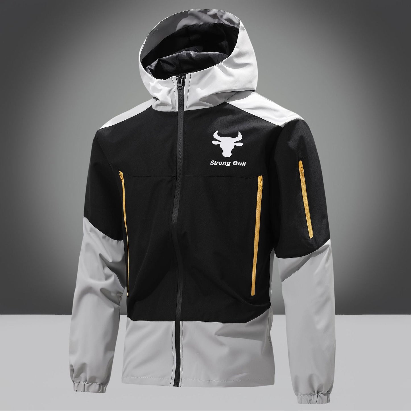 Herren Funktionsjacke Wasserdicht Reißverschluss Taschen Outdoor