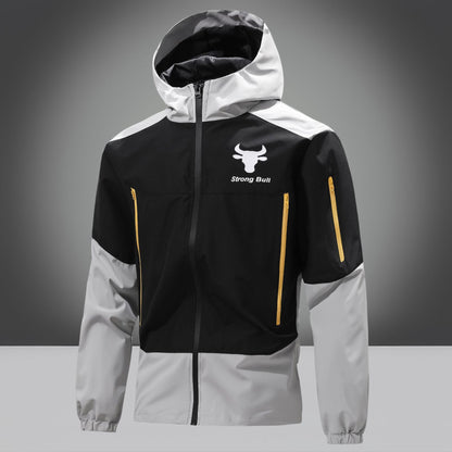 Herren Funktionsjacke Wasserdicht Reißverschluss Taschen Outdoor