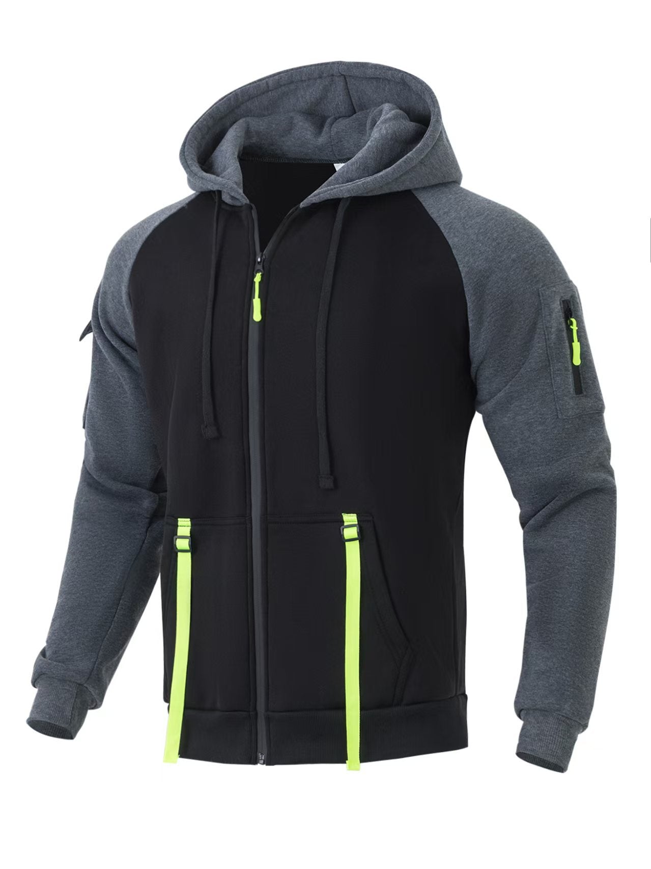 Herren Zip-Hoodiejacke Modern mit Taschen