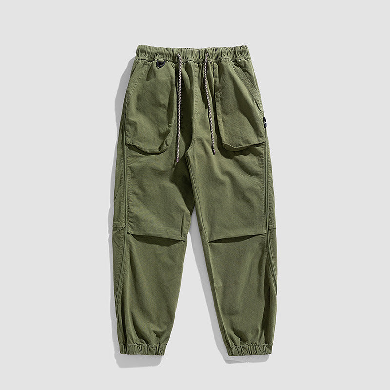 Herren Jogginghose Bequem Elastisch Cargo Schwarz