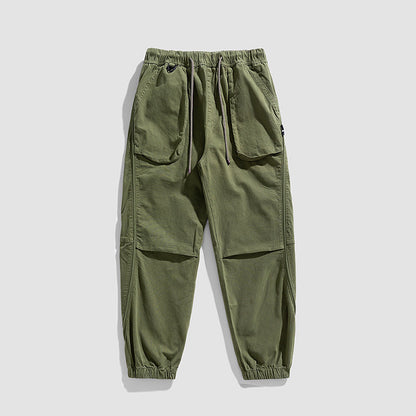 Herren Jogginghose Bequem Elastisch Cargo Schwarz
