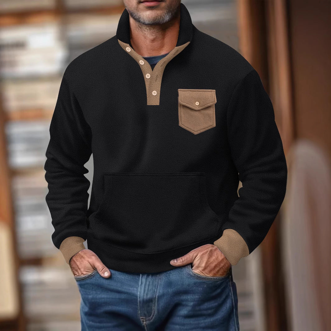 Herren Pullover Lässig mit Brusttasche Modern - BerlinGlamour
