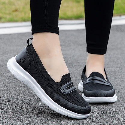 Damen Sneaker Bequem Atmungsaktiv Mesh Weiße Schuhe