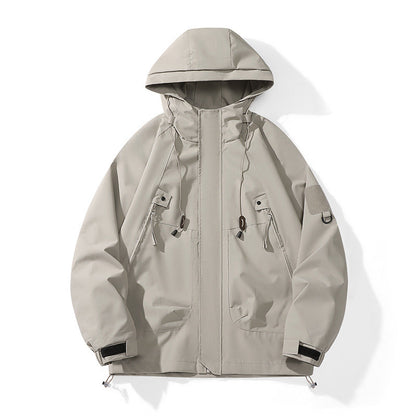 Herren Funktionsjacke Wetterfest mit Kapuze und Taschen