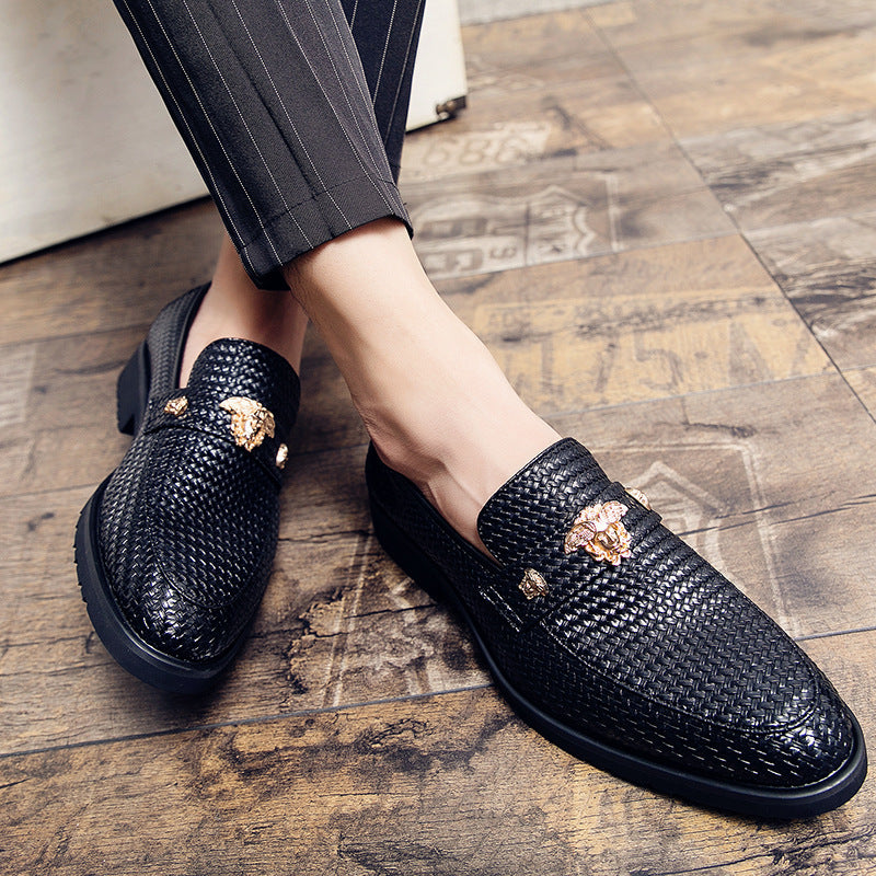 Elegante Damen Mokassins mit Geflecht und Applikationen