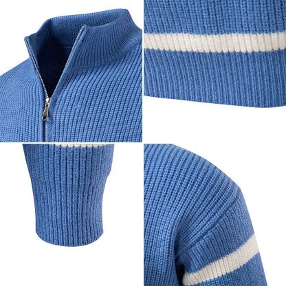 Herren Strickpullover Modern Streifen Design Langarm