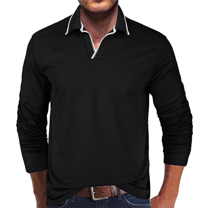 Herren Polo Langarmshirt Modern mit Stilvollem Kragen - BerlinGlamour