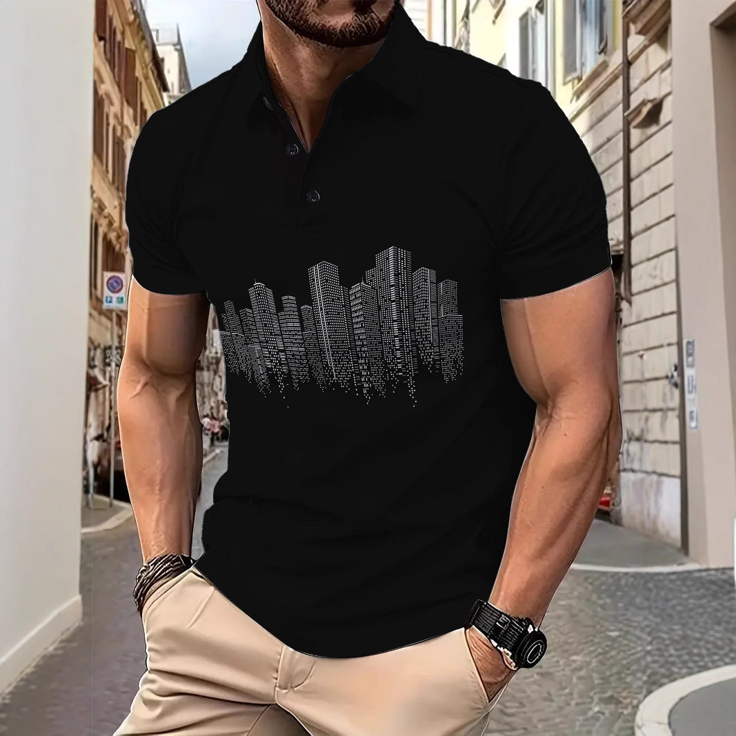 Herren Poloshirt Berlin Muster Modern Stadtlook - BerlinGlamour