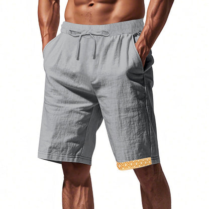 Herren Strandshorts Leinen Bequem Elastisch