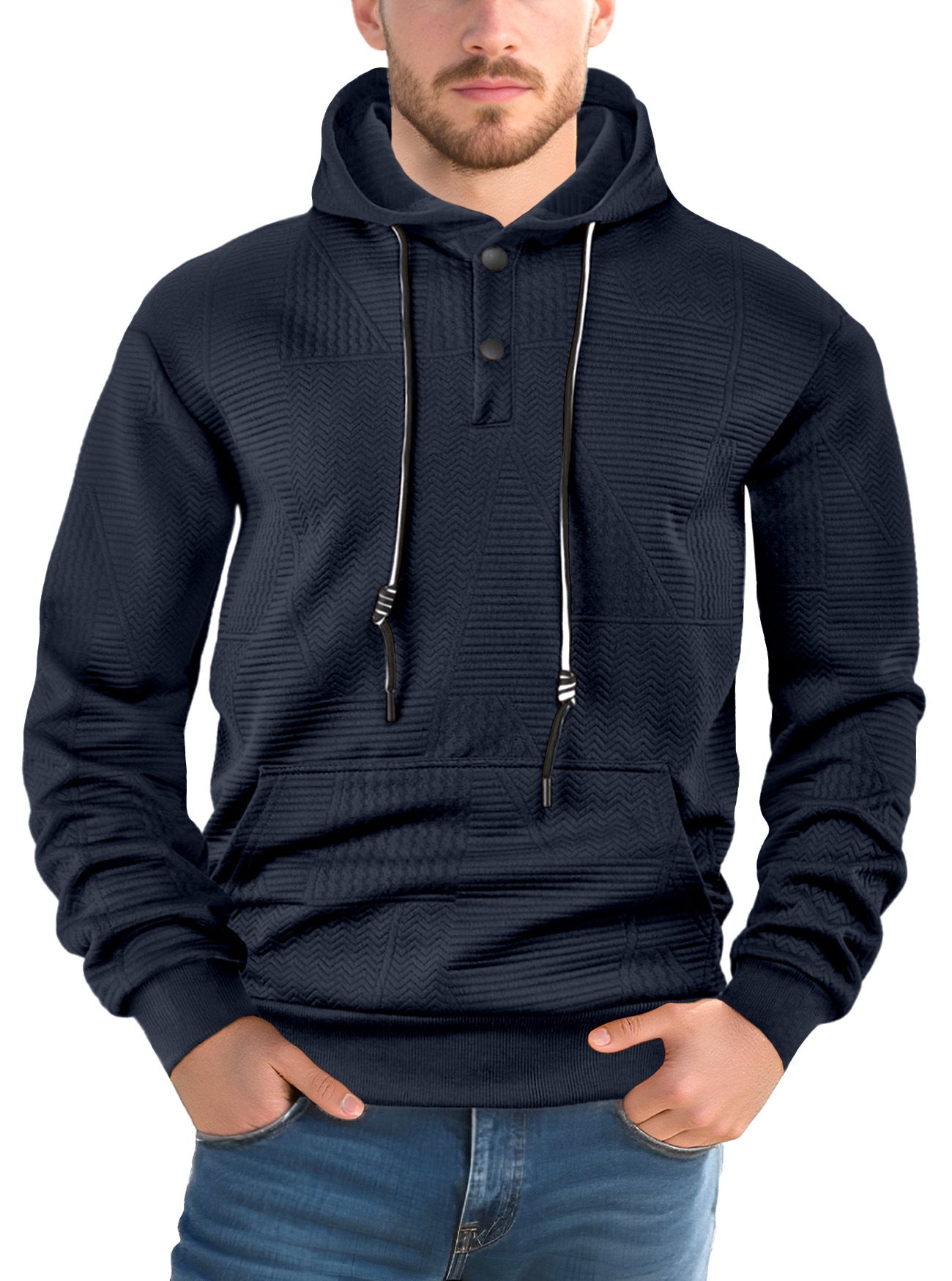 Herren Hoodie Strukturiert Modern Urban Style
