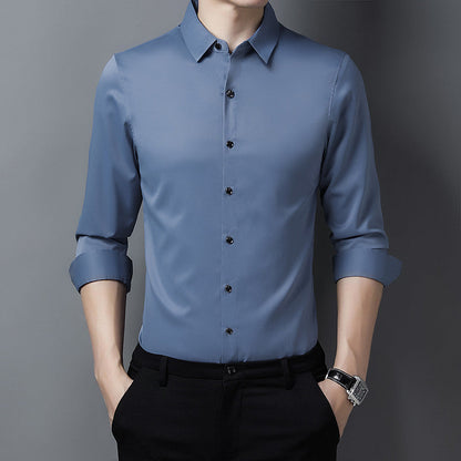 Herren Hemd Langarm aus Seide Satin Elegant