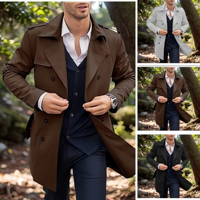 Herren Trenchcoat Klassisch Zeitlos mit Knöpftaschen - BerlinGlamour
