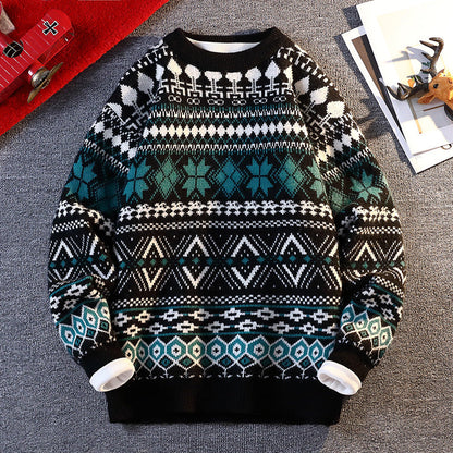 Herren Pullover Gemustert Winterlich Hochkragen