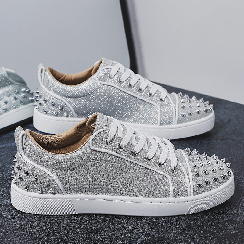 Damen Sneaker Sportlich Nieten-Design Trendschuhe - BerlinGlamour