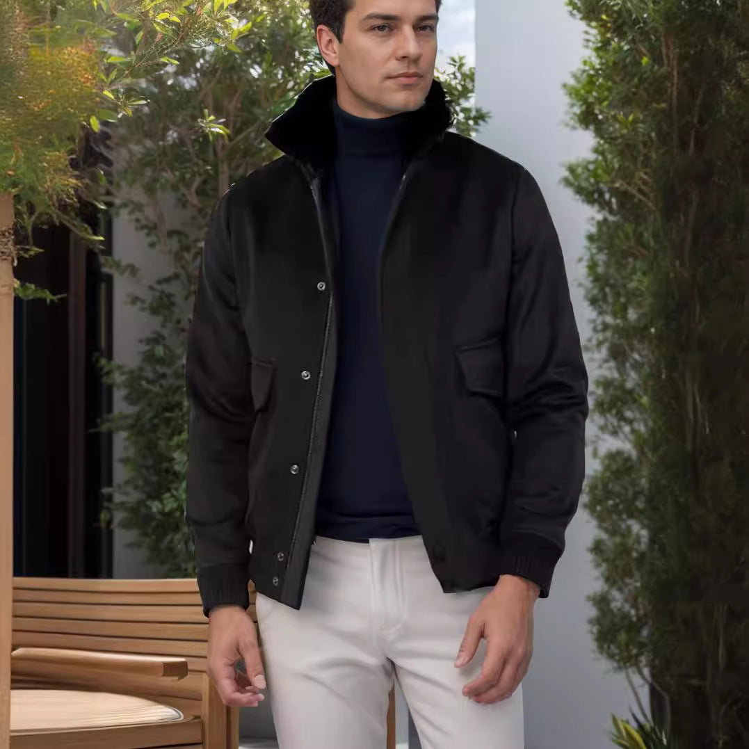 Herren Bomberjacke Warm Moderner Kragen Style - BerlinGlamour