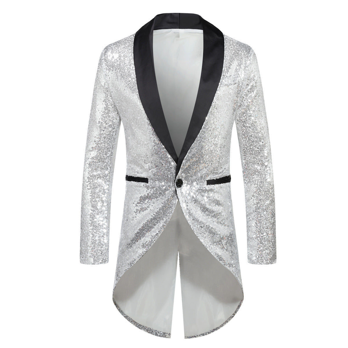 Herren Anzug Blazer Glitzernd Elegant Schalkragen