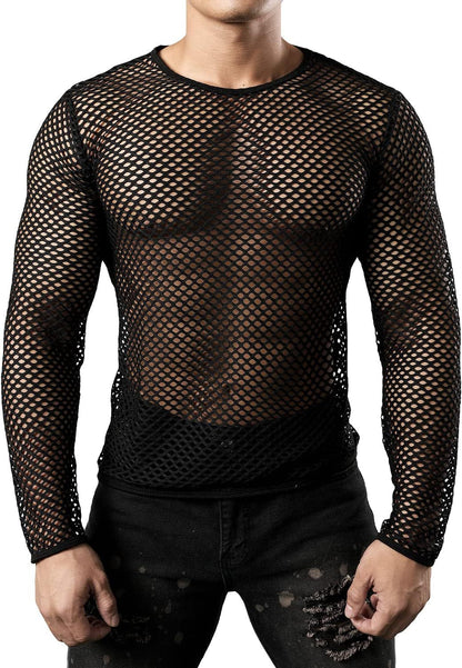 Herren Oberteil Langarm Netztop Modern