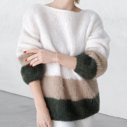 Damen Strickpullover Weich Modisch Lässig