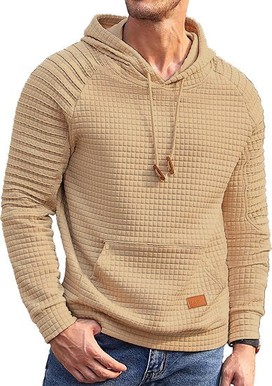 Herren Kapuzenpullover Lässig Strukturiert Grau