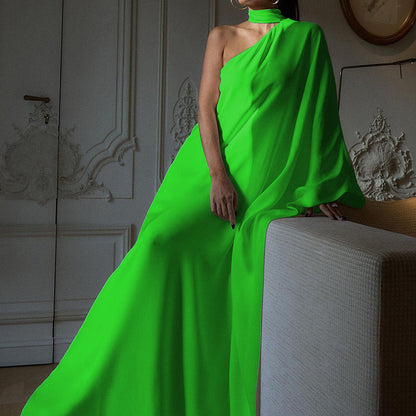Elegantes Damen Abendkleid One Shoulder Fließend Schick