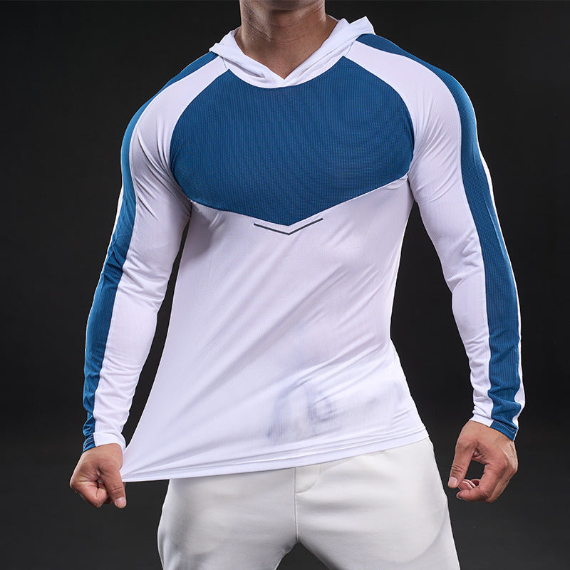 Herren Funktionsshirt Langarm Kapuze Atmungsaktiv Sportlich