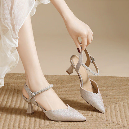 Damen Slingback Pumps Glitzer Schuhe Elegant Hochhackig - BerlinGlamour