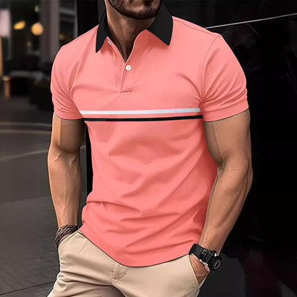 Herren Poloshirt Elegantes Design Kontrastkragen Sportlich - BerlinGlamour