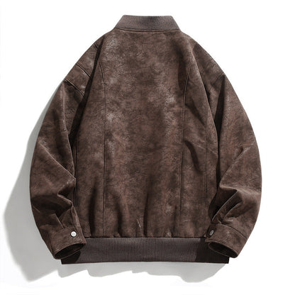 Herren Lederjacke Modisch mit Innenfutter Schwarz