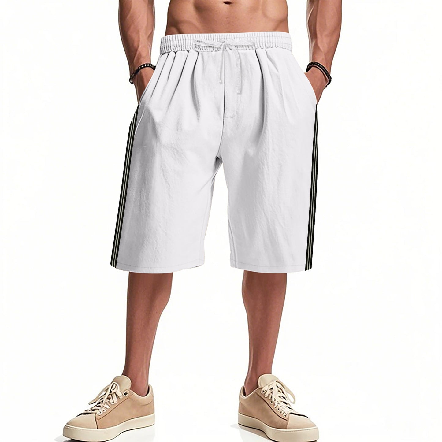 Herren Sporthose Elastisch Mit Seitentaschen Freizeit