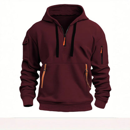 Herren Kapuzenpullover Funktional mit Reißverschlusstaschen Modern