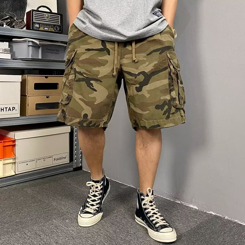 Herren Cargo Shorts Funktionale Seitentaschen Verstellbar - BerlinGlamour