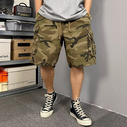 Herren Cargo Shorts Funktionale Seitentaschen Verstellbar - BerlinGlamour