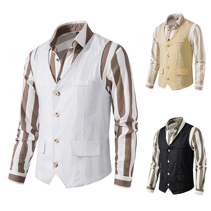 Herren Weste Slim Fit Streifenmuster Elegant Berlin - BerlinGlamour
