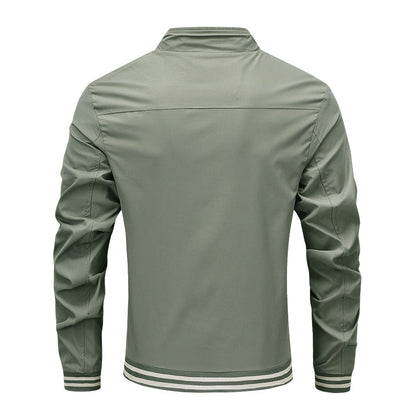 Herren Übergangsjacke Sportlich Streifen Kragen Modern