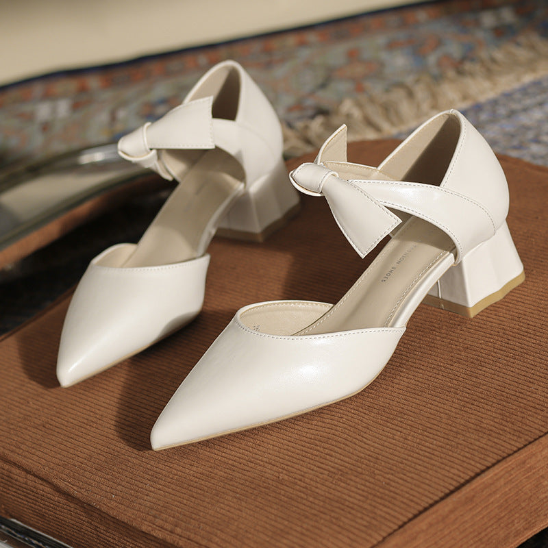 Damen Pumps Blockabsatz Schleife Modern - BerlinGlamour