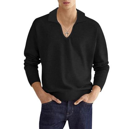 Herren Strickpullover V-Ausschnitt Modern Strukturiert
