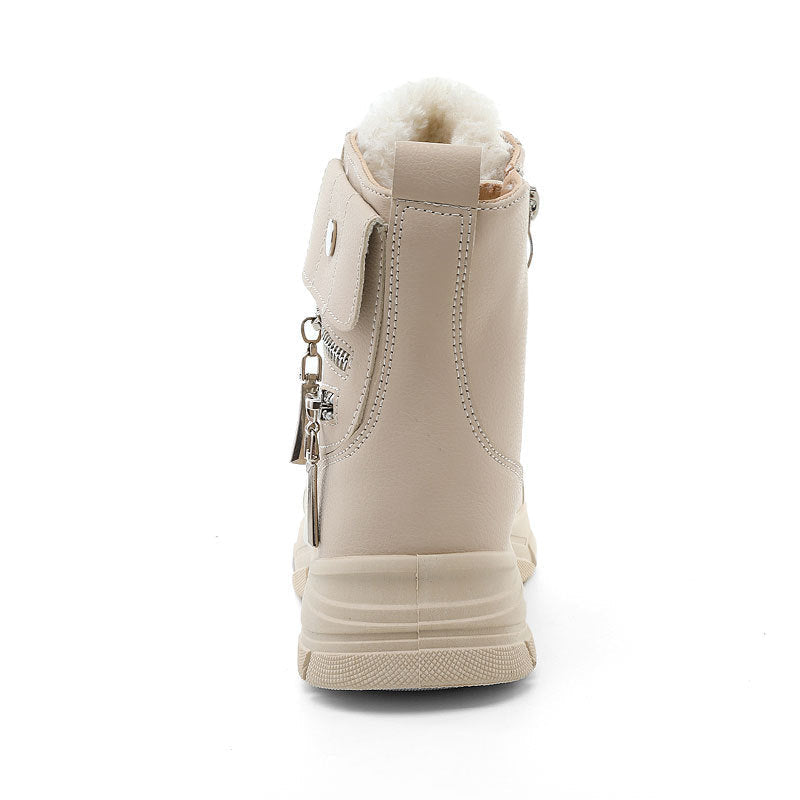 Damen Sneaker High-Top mit Reißverschluss Komfort Laufsohle Schwarz
