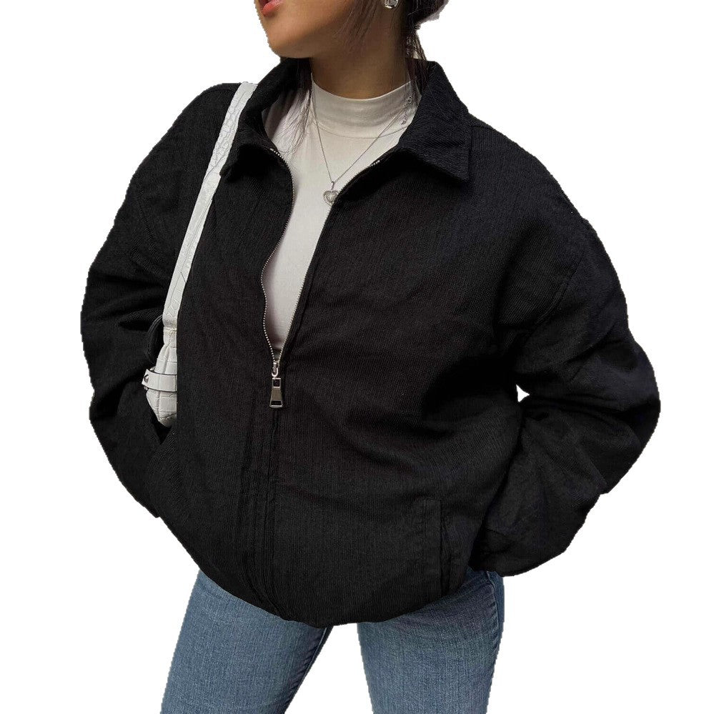 Damen Oversized Jacke Lässig Mit Taschen Elegante Schnitt