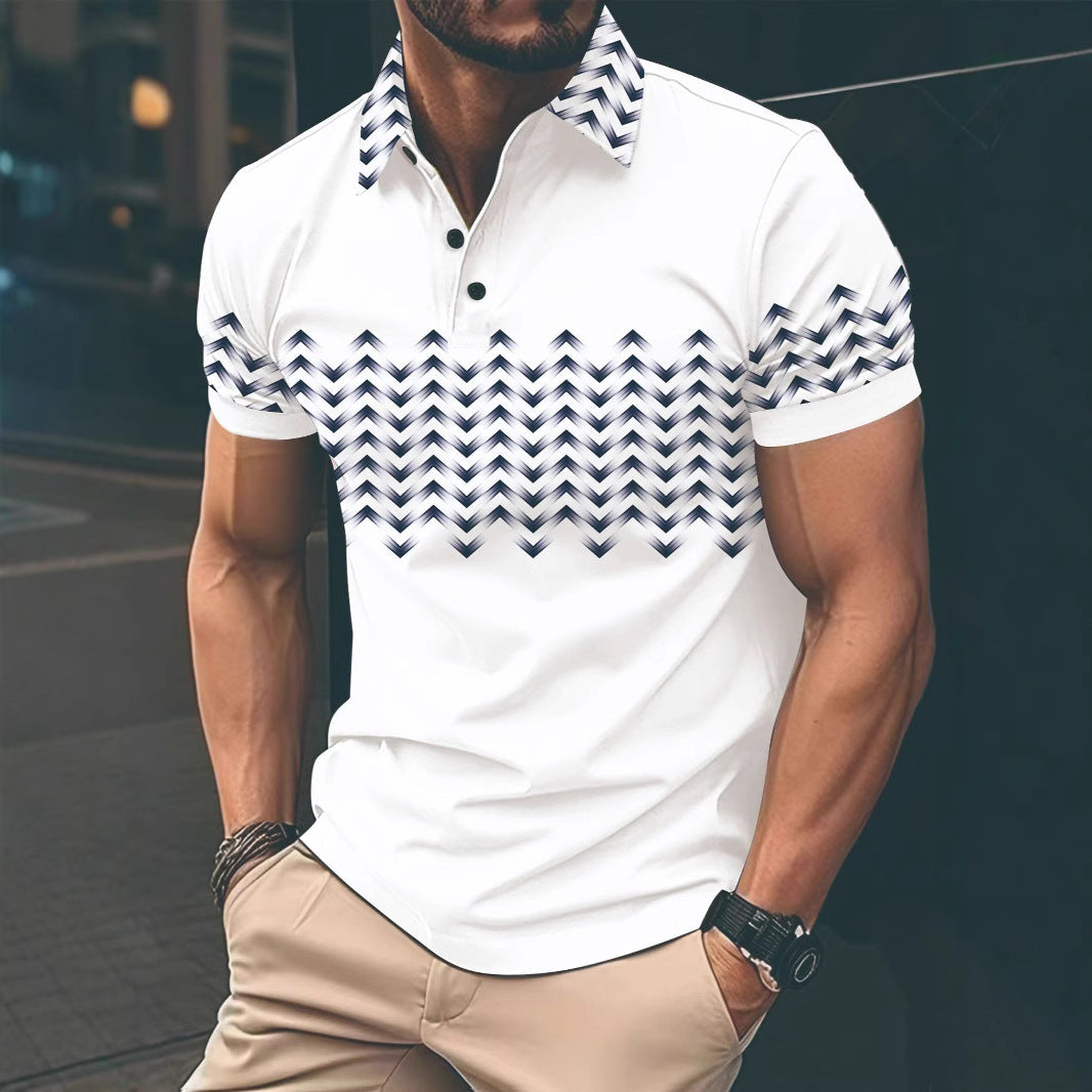 Herren Poloshirt Modern Musterdetails Slim Fit - BerlinGlamour