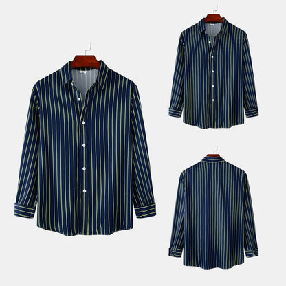 Herren Langarmhemd Streifen Modern Berlin Stil - BerlinGlamour