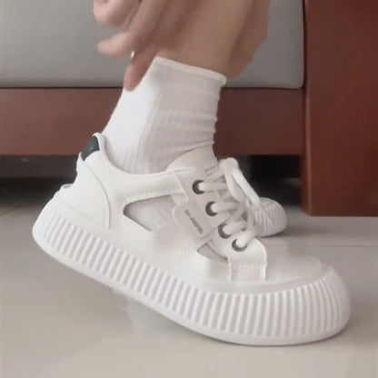Damen Plateau Sneaker Hoch Atmungsaktiv Sportlich